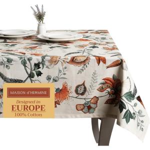 image:imageMaison d Hermine Table Cloth Rectangle Table 100 Cotton 60 x 120 Inches Fall Tablecloth Reusable Everyday Use for Thanksgiving Christmas Decorations Dining Farmhouse Party Dalida