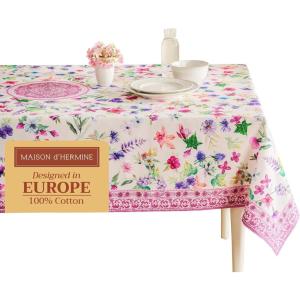 image:imageMaison d Hermine Table Cloth Rectangle Table 100 Cotton 60 x 90 Inches Tablecloth Reusable Decorative for Dining Kitchen Room Farmhouse Home Gifts for Mothers Day Spring Summer  Chardon