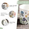 image:imageMaison d Hermine Coffee Mug with Handles Fine Bone China Mugs Pack of One Tea Cups for Hot Beverages Cappuccino Latte Home Restaurant Hotel Spring Summer Summer Floral  Cornflower 12 Ounce001  Fleurs De Mai  Pack of 2