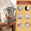 image:imageMaison d Hermine Coffee Mug with Handles Fine Bone China Mugs Pack of One Tea Cups for Hot Beverages Cappuccino Latte Home Restaurant Hotel Spring Summer Summer Floral  Cornflower 12 Ounce018  Holly Time  Pack of 2