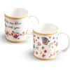 image:imageMaison d Hermine Coffee Mug with Handles Fine Bone China Mugs Pack of One Tea Cups for Hot Beverages Cappuccino Latte Home Restaurant Hotel Spring Summer Summer Floral  Cornflower 12 Ounce009  Happy Florals  Sweety Pack of 2