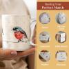 image:imageMaison d Hermine Coffee Mug with Handles Fine Bone China Mugs Pack of One Tea Cups for Hot Beverages Cappuccino Latte Home Restaurant Hotel Spring Summer Summer Floral  Cornflower 12 Ounce024  Birdies on Wire  Robin