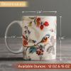 image:imageMaison d Hermine Coffee Mug with Handles Fine Bone China Mugs Pack of One Tea Cups for Hot Beverages Cappuccino Latte Home Restaurant Hotel Spring Summer Summer Floral  Cornflower 12 Ounce028  Equinoxe  Beige Pack of 2