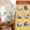 image:imageMaison d Hermine Coffee Mug with Handles Fine Bone China Mugs Pack of One Tea Cups for Hot Beverages Cappuccino Latte Home Restaurant Hotel Spring Summer Summer Floral  Cornflower 12 Ounce005  Tropiques  Pack of 2