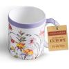 image:imageMaison d Hermine Coffee Mug with Handles Fine Bone China Mugs Pack of One Tea Cups for Hot Beverages Cappuccino Latte Home Restaurant Hotel Spring Summer Summer Floral  Cornflower 12 Ounce039  Summer Floral  Cornflower