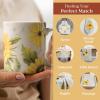 image:imageMaison d Hermine Coffee Mug with Handles Fine Bone China Mugs Pack of One Tea Cups for Hot Beverages Cappuccino Latte Home Restaurant Hotel Spring Summer Summer Floral  Cornflower 12 Ounce010  Candice  Helianthe