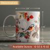 image:imageMaison d Hermine Coffee Mug with Handles Fine Bone China Mugs Pack of One Tea Cups for Hot Beverages Cappuccino Latte Home Restaurant Hotel Spring Summer Summer Floral  Cornflower 12 Ounce037  Equinoxe  Grey Passerine