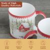 image:imageMaison d Hermine Coffee Mug with Handles Fine Bone China Mugs Pack of One Tea Cups for Hot Beverages Cappuccino Latte Home Restaurant Hotel Spring Summer Summer Floral  Cornflower 12 Ounce043  Rural Christmas  Pack of 2