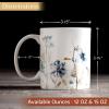 image:imageMaison d Hermine Coffee Mug with Handles Fine Bone China Mugs Pack of One Tea Cups for Hot Beverages Cappuccino Latte Home Restaurant Hotel Spring Summer Summer Floral  Cornflower 12 Ounce020  Ice Florals  Forsty Morning