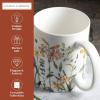 image:imageMaison d Hermine Coffee Mug with Handles Fine Bone China Mugs Pack of One Tea Cups for Hot Beverages Cappuccino Latte Home Restaurant Hotel Spring Summer Summer Floral  Cornflower 12 Ounce001  Fleurs De Mai  Floral