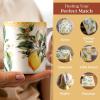 image:imageMaison d Hermine Coffee Mug with Handles Fine Bone China Mugs Pack of One Tea Cups for Hot Beverages Cappuccino Latte Home Restaurant Hotel Spring Summer Summer Floral  Cornflower 12 Ounce004  Limoncello  Pack of 2