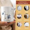 image:imageMaison d Hermine Coffee Mug with Handles Fine Bone China Mugs Pack of One Tea Cups for Hot Beverages Cappuccino Latte Home Restaurant Hotel Spring Summer Summer Floral  Cornflower 12 Ounce020  Ice Florals  Forsty Morning