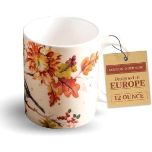image:imageMaison d Hermine Coffee Mug with Handles Fine Bone China Mugs Pack of One Tea Cups for Hot Beverages Cappuccino Latte Home Restaurant Hotel Spring Summer Summer Floral  Cornflower 12 Ounce016  Kelim  Prairie Autumn Joy