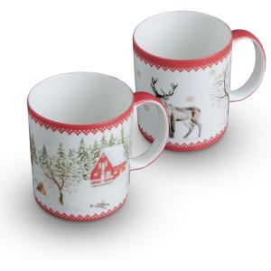 image:imageMaison d Hermine Coffee Mug with Handles Fine Bone China Mugs Pack of One Tea Cups for Hot Beverages Cappuccino Latte Home Restaurant Hotel Spring Summer Summer Floral  Cornflower 12 Ounce043  Rural Christmas  Pack of 2