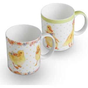 image:imageMaison d Hermine Coffee Mug with Handles Fine Bone China Mugs Pack of One Tea Cups for Hot Beverages Cappuccino Latte Home Restaurant Hotel Spring Summer Summer Floral  Cornflower 12 Ounce041  Ducklings In Spring  Pack of 2