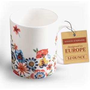 image:imageMaison d Hermine Coffee Mug with Handles Fine Bone China Mugs Pack of One Tea Cups for Hot Beverages Cappuccino Latte Home Restaurant Hotel Spring Summer Summer Floral  Cornflower 12 Ounce021  Happy Florals  High Summer Its Summer