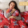 image:imageMaison d Hermine Throw Blanket for Couch Lightweight Soft Warm Breathable Cotton Throw Blankets for Bed Girls Boys Women Men Gifts Sofa Living Room Spring Summer Winter Mornings 50 X 60015  Happy Florals  Red
