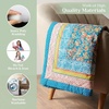 image:imageMaison d Hermine Throw Blanket for Couch Lightweight Soft Warm Breathable Cotton Throw Blankets for Bed Girls Boys Women Men Gifts Sofa Living Room Spring Summer Winter Mornings 50 X 60009  Kerala  Blue