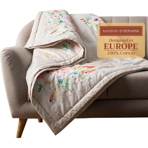 image:imageMaison d Hermine Throw Blanket for Couch Lightweight Soft Warm Breathable Cotton Throw Blankets for Bed Girls Boys Women Men Gifts Sofa Living Room Spring Summer Winter Mornings 50 X 60013  Ibiza  Beige