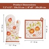 image:imageMaison d Hermine 100 Cotton Oven Mitt amp Pot Holder Set 75x13 amp 8x8 Heat Resistant BBQ Cooking Gloves with Loop Baking Grilling Kitchen Handling Hot Pans Vintage Harvest
