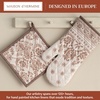 image:imageMaison d Hermine 100 Cotton Oven Mitt amp Pot Holder Set 75x13 amp 8x8 Heat Resistant BBQ Cooking Gloves with Loop Baking Grilling Kitchen Handling Hot Pans Allure