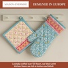 image:imageMaison d Hermine 100 Cotton Oven Mitt amp Pot Holder Set 75x13 amp 8x8 Heat Resistant BBQ Cooking Gloves with Loop Baking Grilling Kitchen Handling Hot Pans Carpo