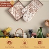 image:imageMaison d Hermine 100 Cotton Oven Mitt amp Pot Holder Set 75x13 amp 8x8 Heat Resistant BBQ Cooking Gloves with Loop Baking Grilling Kitchen Handling Hot Pans Allure