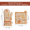 image:imageMaison d Hermine 100 Cotton Oven Mitt amp Pot Holder Set 75x13 amp 8x8 Heat Resistant BBQ Cooking Gloves with Loop Baking Grilling Kitchen Handling Hot Pans Pumpkin Spice