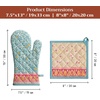 image:imageMaison d Hermine 100 Cotton Oven Mitt amp Pot Holder Set 75x13 amp 8x8 Heat Resistant BBQ Cooking Gloves with Loop Baking Grilling Kitchen Handling Hot Pans Carpo