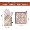 image:imageMaison d Hermine 100 Cotton Oven Mitt amp Pot Holder Set 75x13 amp 8x8 Heat Resistant BBQ Cooking Gloves with Loop Baking Grilling Kitchen Handling Hot Pans Allure