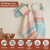 image:imageMaison d Hermine 100 Cotton Oven Mitt amp Pot Holder Set 75x13 amp 8x8 Heat Resistant BBQ Cooking Gloves with Loop Baking Grilling Kitchen Handling Hot Pans Carpo