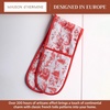 image:imageMaison d Hermine Double Oven Mitt 7 x 35 100 Cotton Heat Resistant BBQ Cooking Gloves with Loop for Thanksgiving Christmas Decorations Baking Cooking Barbeque Handling Hot Pan Winter Jouy