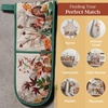 image:imageMaison d Hermine Double Oven Mitt 7 x 35 100 Cotton Heat Resistant BBQ Cooking Gloves with Loop for Thanksgiving Christmas Decorations Baking Cooking Barbeque Handling Hot Pan Recolte