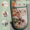 image:imageMaison d Hermine Double Oven Mitt 7 x 35 100 Cotton Heat Resistant BBQ Cooking Gloves with Loop for Thanksgiving Christmas Decorations Baking Cooking Barbeque Handling Hot Pan Recolte