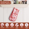 image:imageMaison d Hermine Double Oven Mitt 7 x 35 100 Cotton Heat Resistant BBQ Cooking Gloves with Loop for Thanksgiving Christmas Decorations Baking Cooking Barbeque Handling Hot Pan Winter Jouy