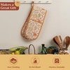image:imageMaison d Hermine Double Oven Mitts 100 Cotton 7x35 Double Oven Mitt Heat Resistant BBQ Cooking Gloves with Loop Baking Grilling Home Kitchen Handling Hot Pans Pumpkin Spice