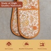 image:imageMaison d Hermine Double Oven Mitts 100 Cotton 7x35 Double Oven Mitt Heat Resistant BBQ Cooking Gloves with Loop Baking Grilling Home Kitchen Handling Hot Pans Pumpkin Spice