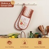 image:imageMaison d Hermine Double Oven Mitts 100 Cotton 7x35 Double Oven Mitt Heat Resistant BBQ Cooking Gloves with Loop Baking Grilling Home Kitchen Handling Hot Pans Vintage Harvest