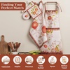 image:imageMaison d Hermine Double Oven Mitts 100 Cotton 7x35 Double Oven Mitt Heat Resistant BBQ Cooking Gloves with Loop Baking Grilling Home Kitchen Handling Hot Pans Vintage Harvest