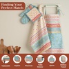image:imageMaison d Hermine Double Oven Mitts 100 Cotton 7x35 Double Oven Mitt Heat Resistant BBQ Cooking Gloves with Loop Baking Grilling Home Kitchen Handling Hot Pans Carpo
