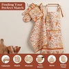 image:imageMaison d Hermine Double Oven Mitts 100 Cotton 7x35 Double Oven Mitt Heat Resistant BBQ Cooking Gloves with Loop Baking Grilling Home Kitchen Handling Hot Pans Pumpkin Spice