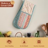 image:imageMaison d Hermine Double Oven Mitts 100 Cotton 7x35 Double Oven Mitt Heat Resistant BBQ Cooking Gloves with Loop Baking Grilling Home Kitchen Handling Hot Pans Carpo