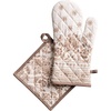 image:imageMaison d Hermine 100 Cotton Oven Mitt amp Pot Holder Set 75x13 amp 8x8 Heat Resistant BBQ Cooking Gloves with Loop Baking Grilling Kitchen Handling Hot Pans Allure