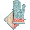 image:imageMaison d Hermine 100 Cotton Oven Mitt amp Pot Holder Set 75x13 amp 8x8 Heat Resistant BBQ Cooking Gloves with Loop Baking Grilling Kitchen Handling Hot Pans Carpo
