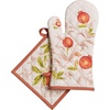 image:imageMaison d Hermine 100 Cotton Oven Mitt amp Pot Holder Set 75x13 amp 8x8 Heat Resistant BBQ Cooking Gloves with Loop Baking Grilling Kitchen Handling Hot Pans Vintage Harvest