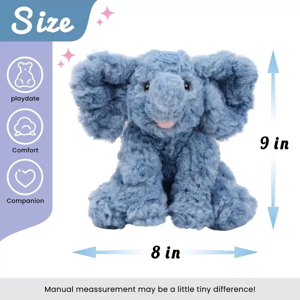 Hopearl Adorable Plush Calf Elephant Toy Floppy Elephish Ultra Soft Stuffed Animal for Boys Girls Kids Toddlers Blue 9Blue