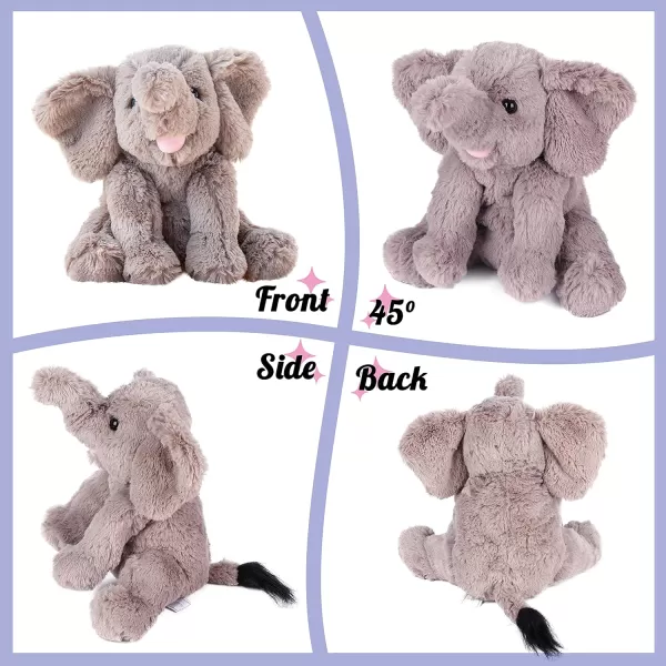 Hopearl Adorable Plush Calf Elephant Toy Floppy Elephish Ultra Soft Stuffed Animal for Boys Girls Kids Toddlers Blue 9Gray