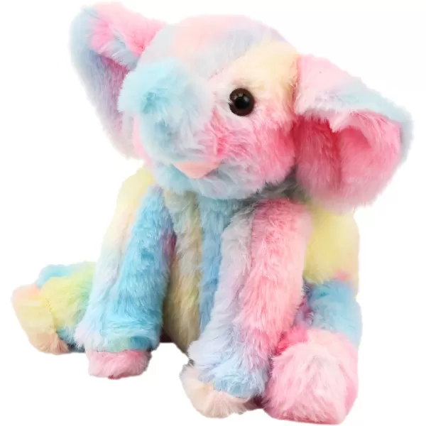 Hopearl Adorable Plush Calf Elephant Toy Floppy Elephish Ultra Soft Stuffed Animal for Boys Girls Kids Toddlers Blue 9Multicolored