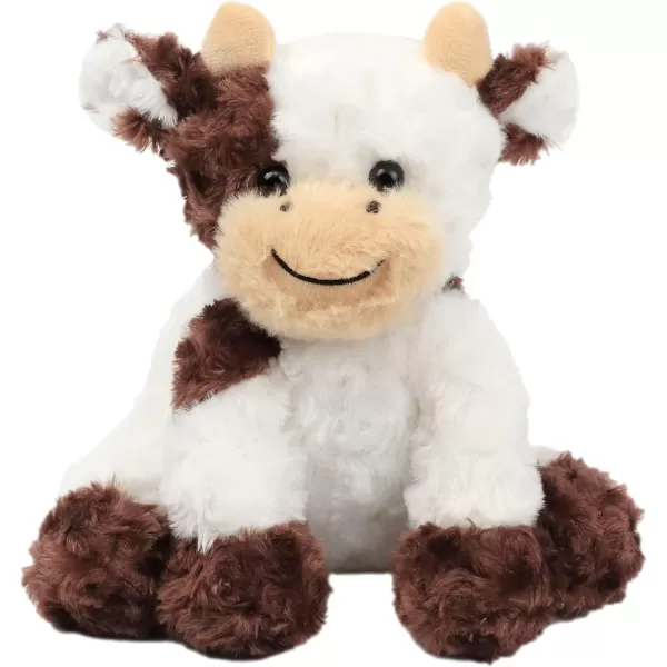 Hopearl Adorable Plush Cow Toy Floppy Dairy Cattle Soft Stuffed Animal Cute Birthday for Boys Girls Kids Toddlers Dark Brown 9Brown