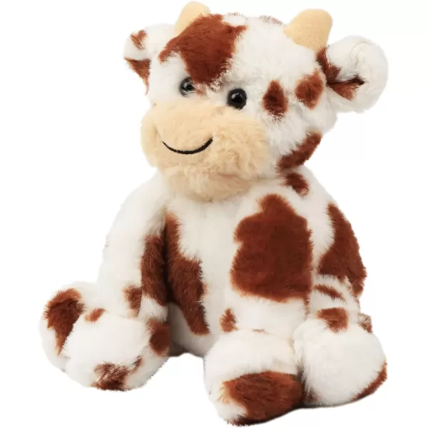 Hopearl Adorable Plush Cow Toy Floppy Dairy Cattle Soft Stuffed Animal Cute Birthday for Boys Girls Kids Toddlers Dark Brown 9Dark Brown